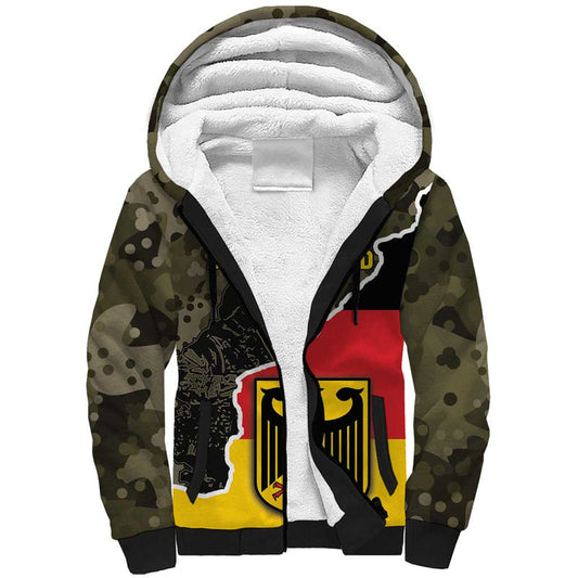 Custom Germany 1990 Coat Of Arms With Camo Patterns Sherpa Hoodie