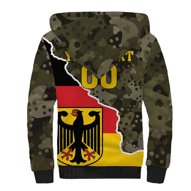 Custom Germany 1990 Coat Of Arms With Camo Patterns Sherpa Hoodie