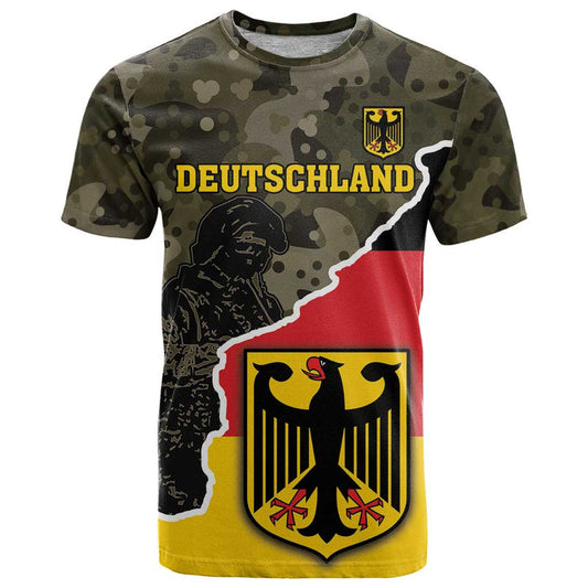 Custom Germany 1990 Coat Of Arms With Camo Patterns T Shirt