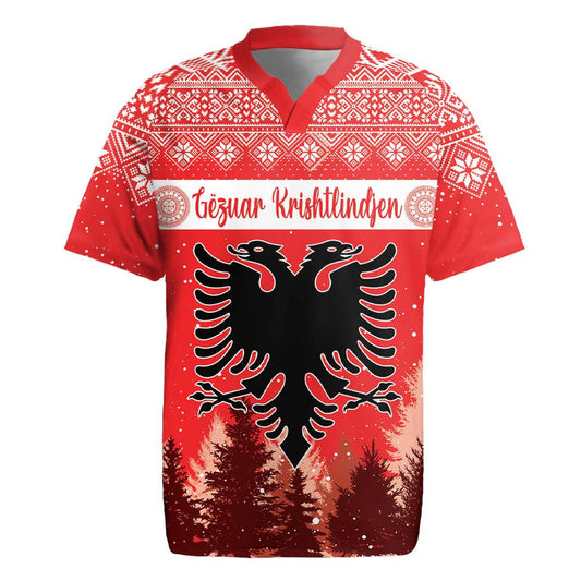 Albania Christmas The Double-headed Eagle Christmas Pattern Rugby Jersey