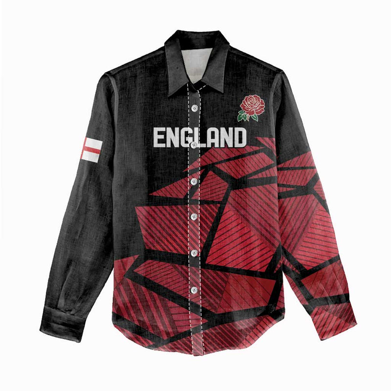 England Rugby Custom Red Roses Go Champion Women Casual Shirt