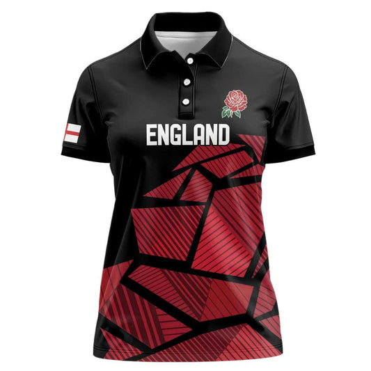 England Rugby Custom Red Roses Go Champion Women Polo Shirt