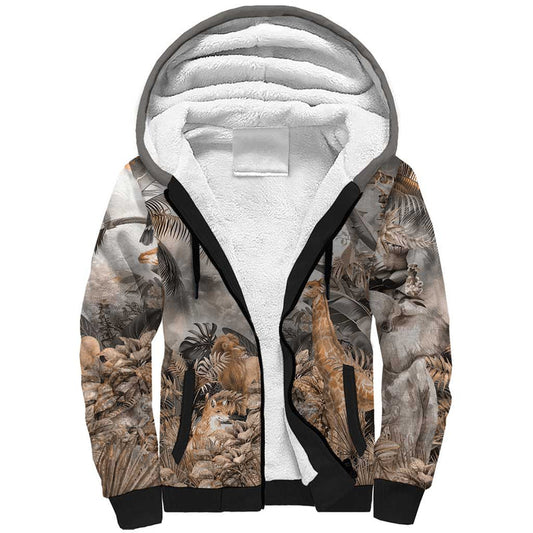 Africa Safari Animals Sherpa Hoodie