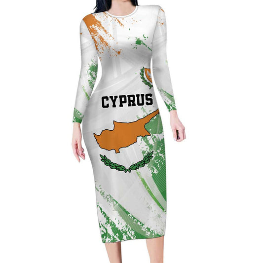 Custom Cyprus Sporty Style Long Sleeve Bodycon Dress