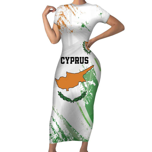 Custom Cyprus Sporty Style Short Sleeve Bodycon Dress