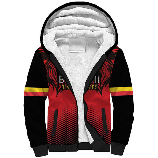 Custom Belgium Rugby Diables Noirs Lion Head Sherpa Hoodie