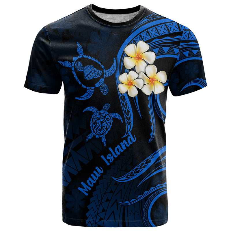 Hawaii Maui Islands Pacific Plumeria Blue Vibe T Shirt