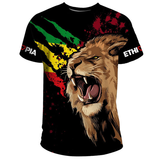 Ethiopia T Shirt, Ethiopia Rasta Lion Judah