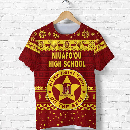 Custom Niuafoou High School Christmas Simple Style T Shirt