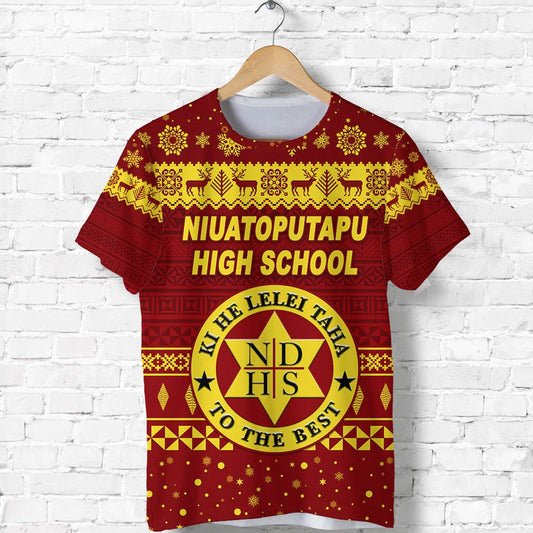 Custom Niuatoputapu High School Christmas Simple Style T Shirt