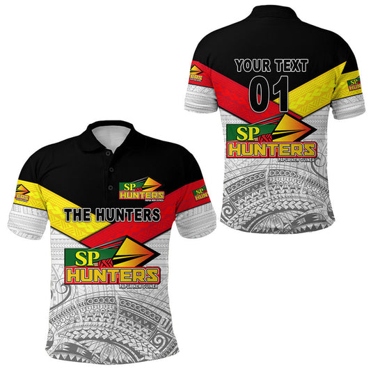 Custom Papua New Guinea SP Hunters Rugby Original Style White, Custom Text and Number Polo Shirt