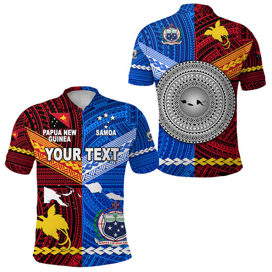 Custom Papua New Guinea Samoa Polynesian Together Polo Shirt
