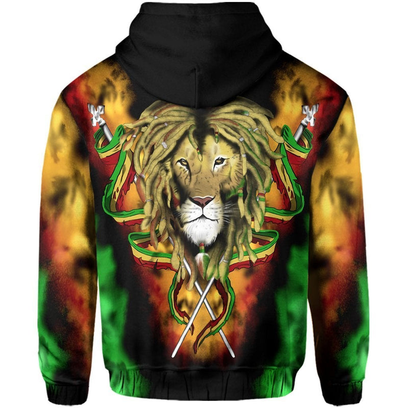 African Africa Reggae Rastafarian King Flag Lion Hoodie