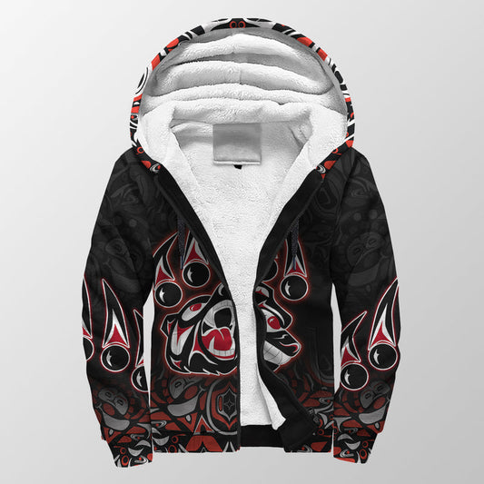 (Custom Personalised) Canada Haida Bear Sherpa Hoodie