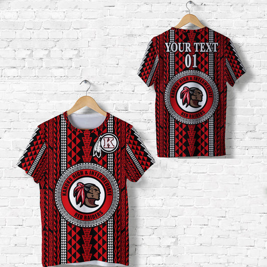Custom Hawaii Kahuku School Red Raiders Simple Style T Shirt