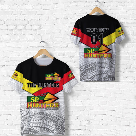 Custom Papua New Guinea SP Hunters Rugby Original Style White, Custom Text And Number T Shirt