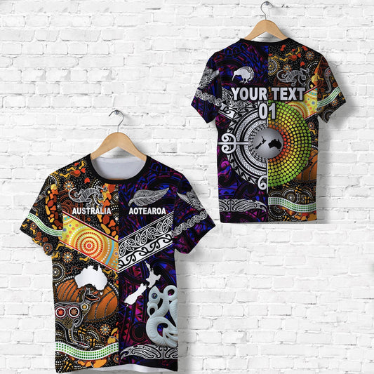 Custom New Zealand and Australia Together Purple, Custom Text And Number T Shirt