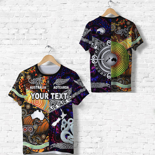 Custom New Zealand and Australia Together Purple T Shirt