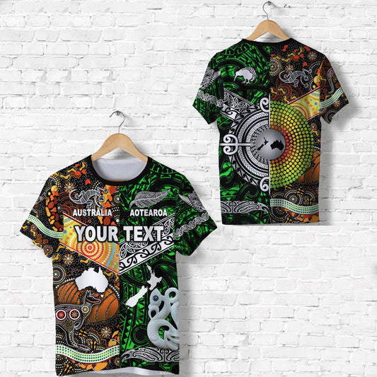 Custom New Zealand and Australia Together Green T Shirt