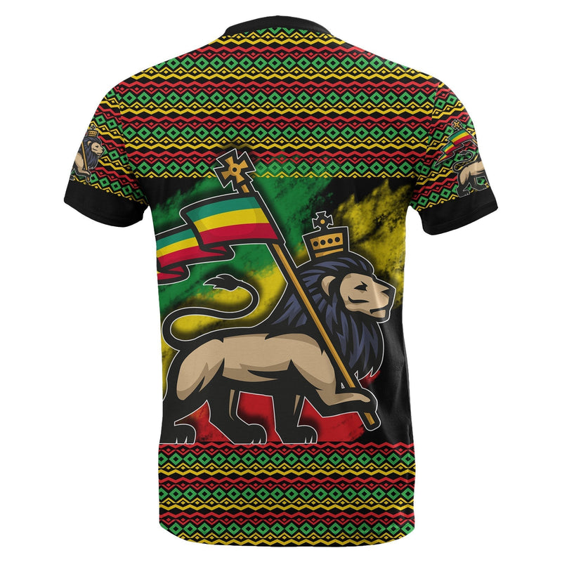 Ethiopia Version Lion Of Judah Grunge T Shirt