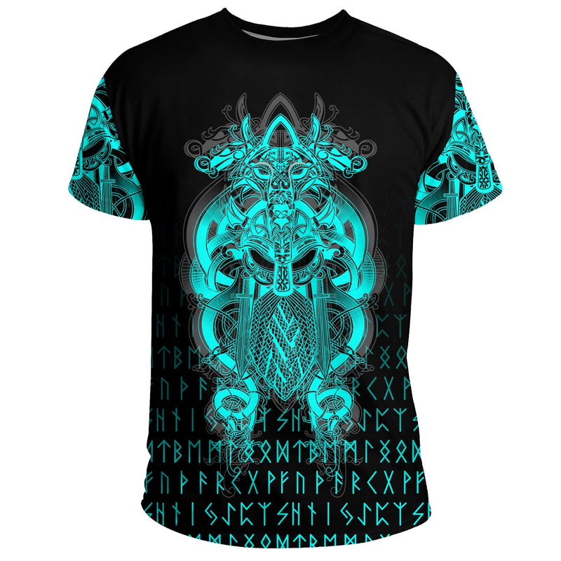 (Custom ) Viking Tyr Tattoo Cyan T Shirt