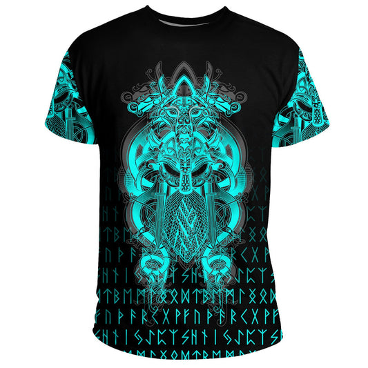 (Custom ) Viking Tyr Tattoo Cyan T Shirt