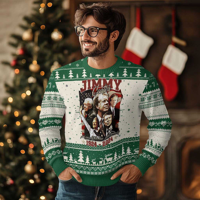 39th President Jimmy Carter Knitted Sweatshirt A Legacy Of Peace And Humanity USA Legacy