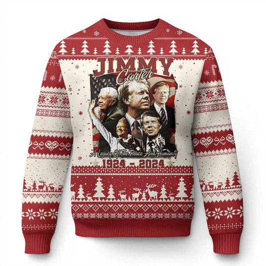 39th President Jimmy Carter Knitted Sweatshirt A Legacy Of Peace And Humanity USA Legacy