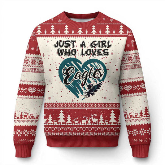 A Girl Who Loves Eagle Knitted Sweatshirt