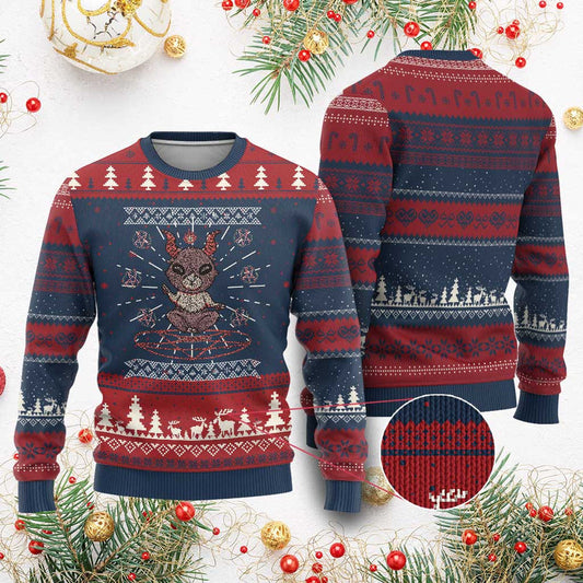Cute Baby Baphomet Ugly Christmas Sweater Ugly Christmas Sweater Occult Gift