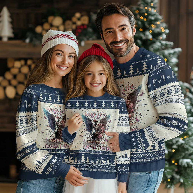 Fairy Skeleton Ugly Christmas Sweater In My Next Life I Want To Be The Karma Rose Angel Skull