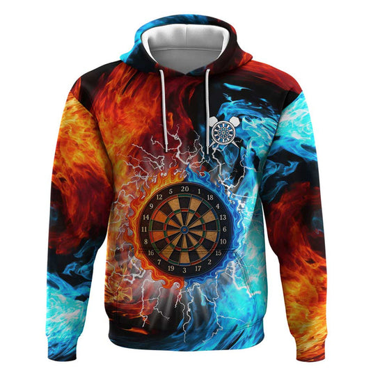 Custom Thunder Lightning Darts Hoodie Dartboard Water Fire