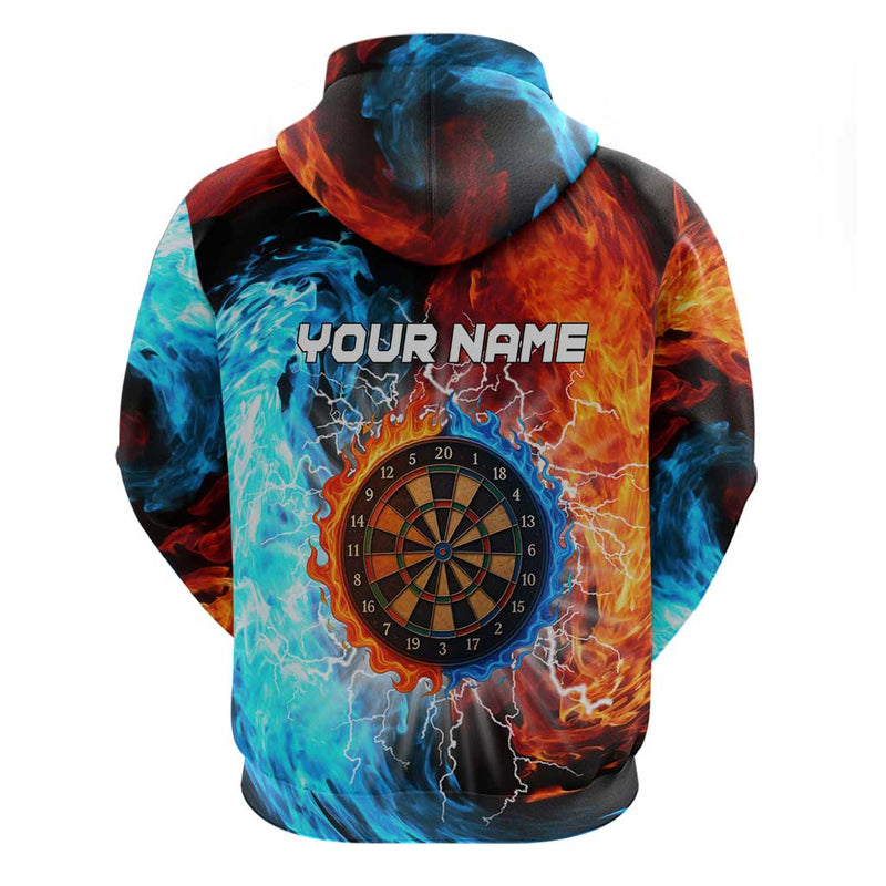Custom Thunder Lightning Darts Hoodie Dartboard Water Fire