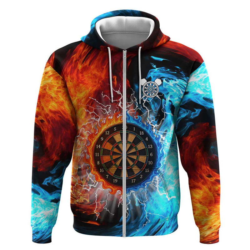 Custom Thunder Lightning Darts Hoodie Dartboard Water Fire