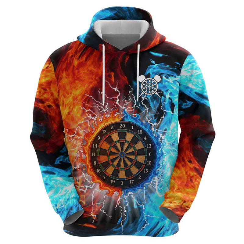 Custom Thunder Lightning Darts Hoodie Dartboard Water Fire