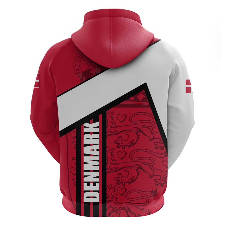Denmark Danish Coat of Arms National Flag Bold Scandinavian Heritage Design Hoodie