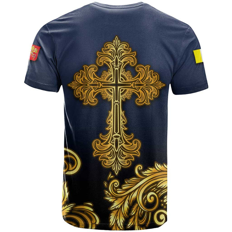 Agnus Dei Lamb of God Latin Catholic Art with Gold Baroque Accents T Shirt