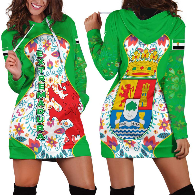 Extremadura Flag Autonomous Community of Spain Hoodie Dress