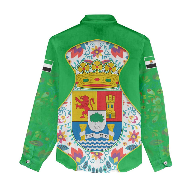 Extremadura Flag Women Casual Shirt Autonomous Community of Spain