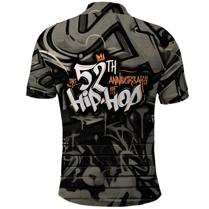 52th Anniversary Of Hiphop Celebration with Praying Angel Graphic and Urban Graffiti Background Polo Shirt