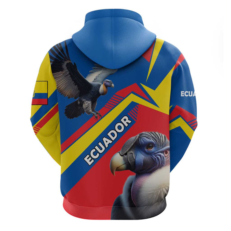 Ecuador Hoodie with Andean Condor and Chevron Stripe Design