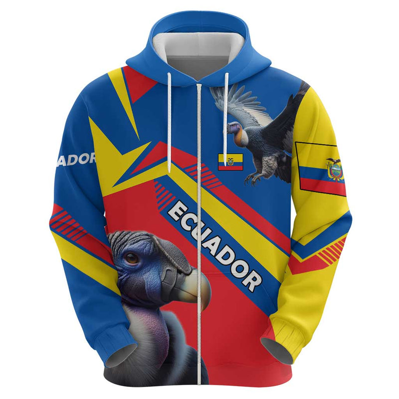Ecuador Hoodie with Andean Condor and Chevron Stripe Design