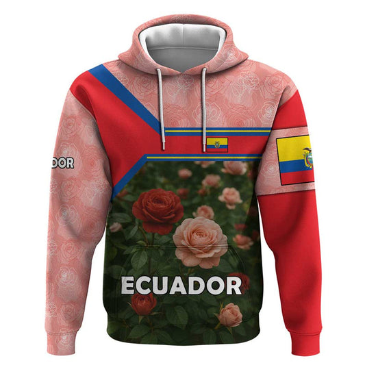Ecuador Hoodie with Rose Garden and Floral Texture Design