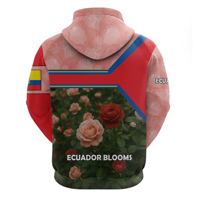 Ecuador Hoodie with Rose Garden and Floral Texture Design