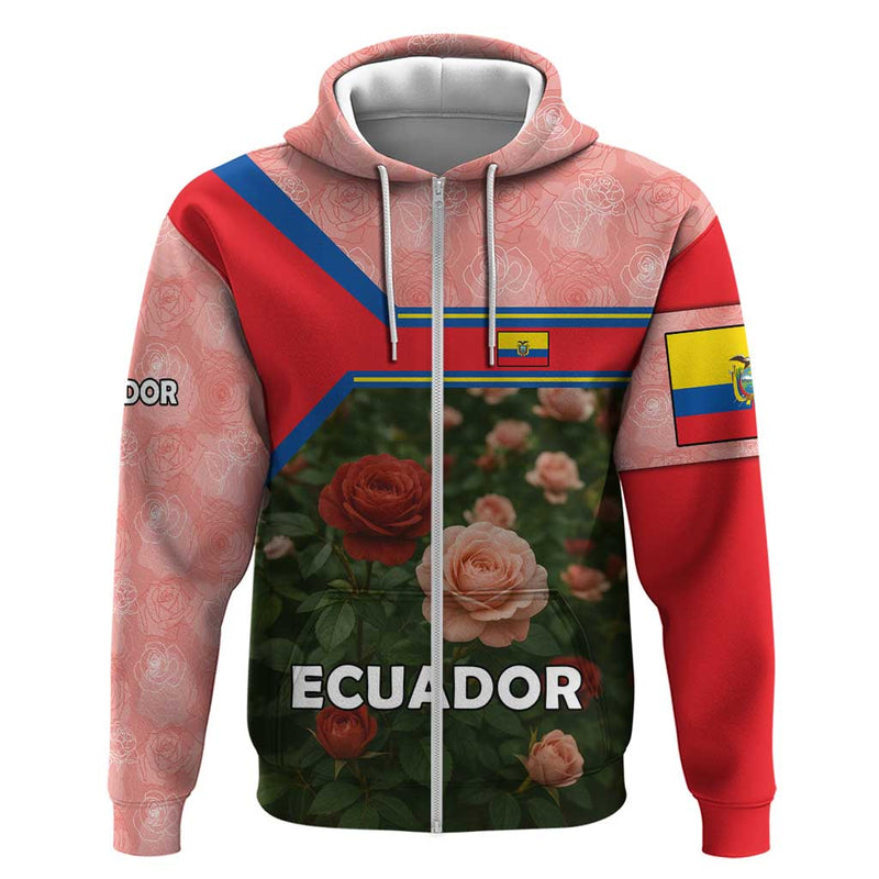 Ecuador Hoodie with Rose Garden and Floral Texture Design