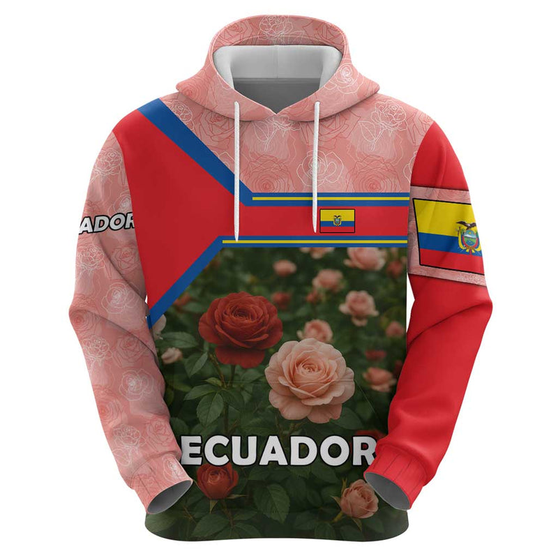 Ecuador Hoodie with Rose Garden and Floral Texture Design