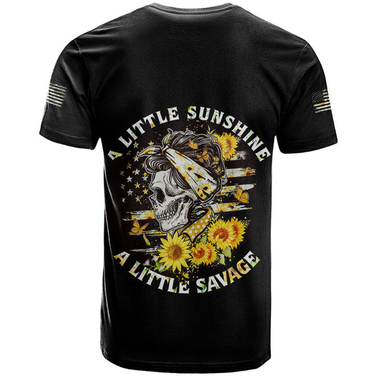 A Little Sunshine A Little Savage Skull T Shirt