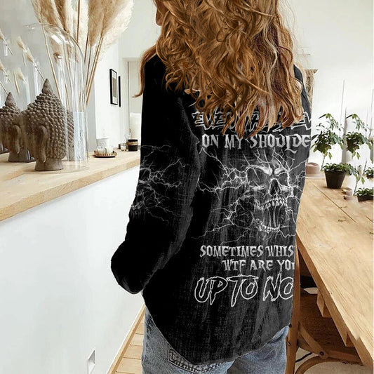 Even The Devil On My Shoulder Women Casual Shirt