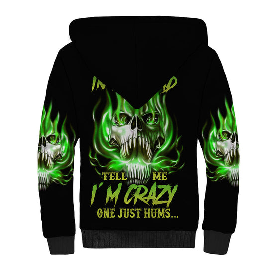 9 Of 10 Voices In My Head Fire Skull Sherpa Hoodie