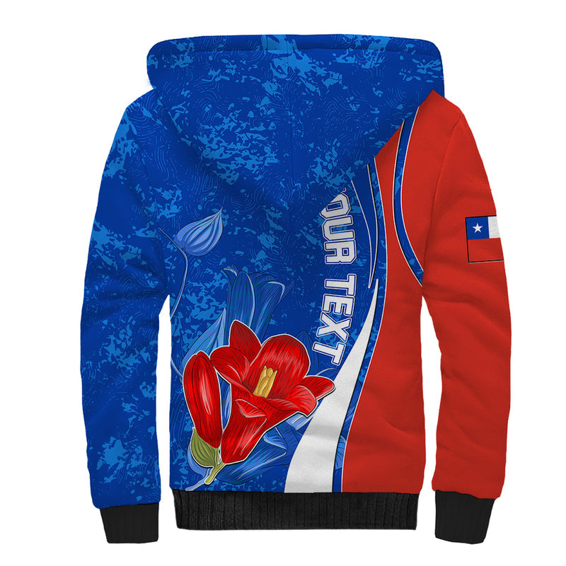 Custom Chile Copihue With Flag Sherpa Hoodie